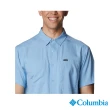 【Columbia 哥倫比亞 官方旗艦】男款- Silver Ridge 超防曬UPF50快排短袖襯衫-藍色(UAE15170BL / 2023年春