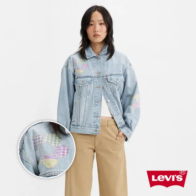 【LEVIS 官方旗艦】女款 90年古著牛仔外套 / 寬袖設計 / 花朵拼布設計 熱賣單品 A1743-0029