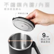 【KINYO】0.6L隨行杯 304不鏽鋼旅行快煮壺 折疊式防燙手柄 防乾燒(電熱水壺/電煮壺)