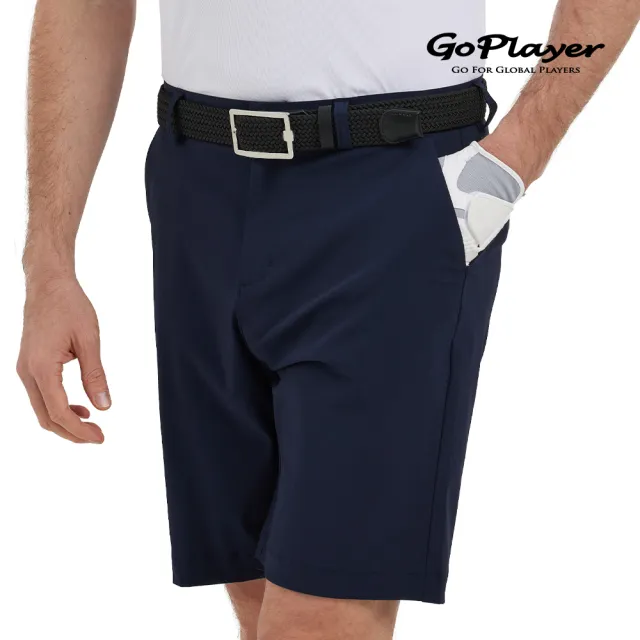 【GoPlayer】出清特價 男沖孔透氣高爾夫短褲-淺灰.藏青.黑(高爾夫球褲 彈性透氣 運動休閒短褲)