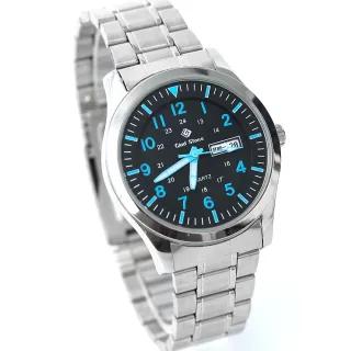 【玖飾時尚】搭載SEIKO機芯黑面藍手錶(手錶)