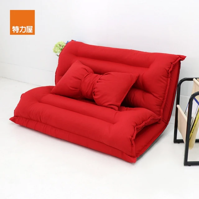 【特力屋】經典多功能雙人沙發床椅 紅色
