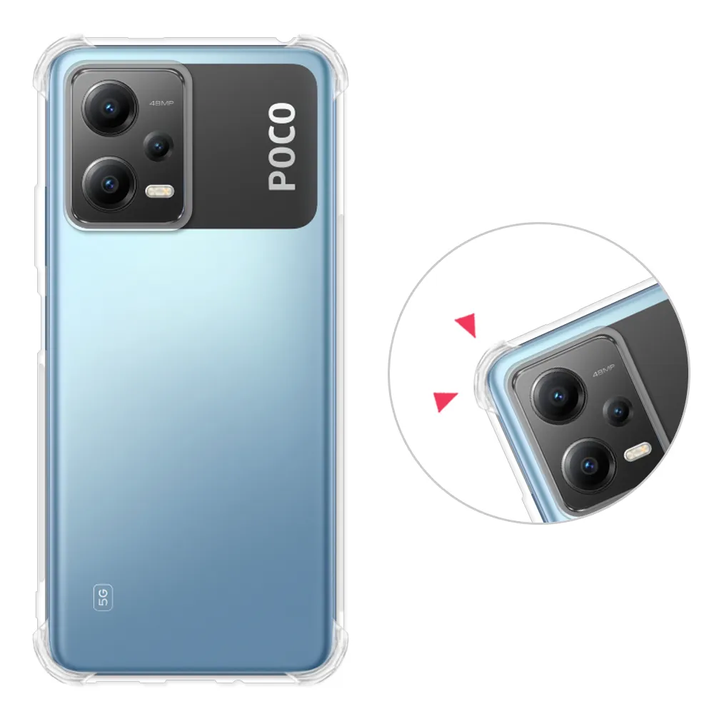 【RedMoon】Xiaomi 紅米 Note12 / Poco X5 5G 耐衝擊四角防護TPU手機軟殼 鏡頭孔增高版