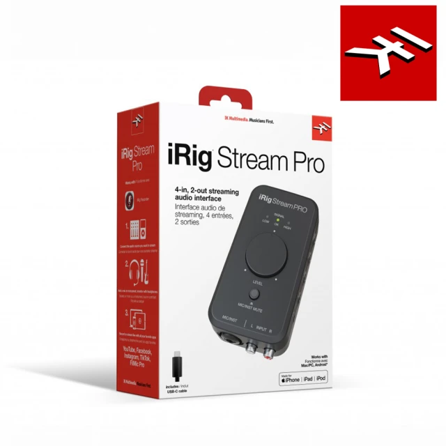 【IK Multimedia】iRig Stream Pro Stereo 雙聲道 錄音介面(原廠公司貨 商品保固有保障)