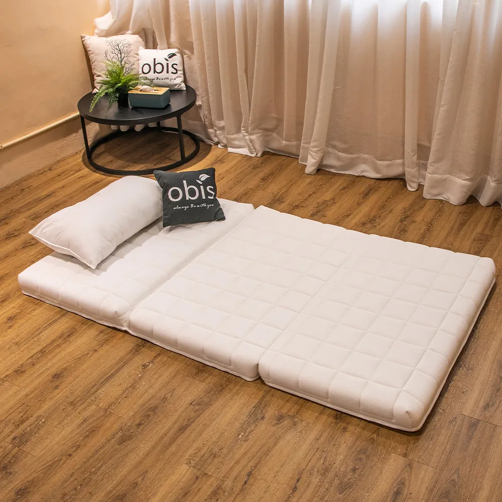 【obis】One Cool 冰峰涼感超舒適極厚泡棉折疊床墊(單人3X6.2尺 三折極厚泡棉床墊)