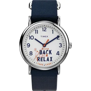 【TIMEX】天美時 x SNOOPY 限量聯名系列  放鬆一下休閒手錶 銀x白 TXTW2V41900
