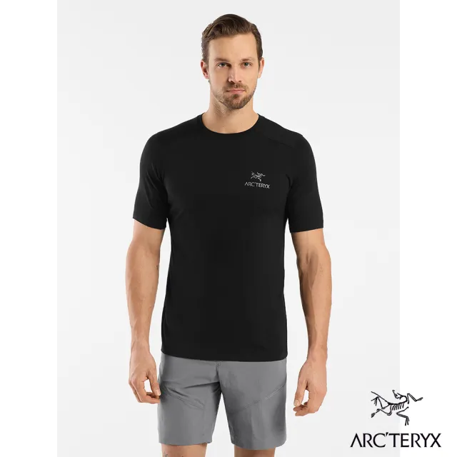 【Arcteryx 始祖鳥官方直營】男 Ionia Arc Word 羊毛短袖圓領衫(黑)