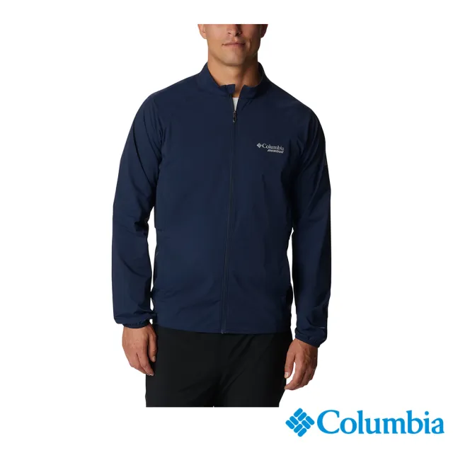 【Columbia 哥倫比亞 官方旗艦】男款- 野跑M Endless Trail防風防潑外套-深藍(UWE37020NY / 2023年春夏)