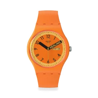 【SWATCH】New Gent 原創系列手錶 PROUDLY ORANGE 男錶 女錶 瑞士錶 錶(41mm)