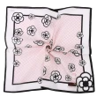 【CLATHAS】山茶花虛線格紋燙金LOGO純綿帕巾領巾(粉色/白色)
