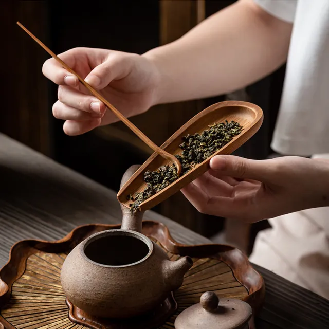 PUSH!】品茗喝茶具手工竹制茶則茶針賞茶荷茶撥茶道配件(茶則茶針收納袋