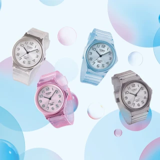 【CASIO 卡西歐】色彩繽紛半透明輕薄腕錶/藍 數字款(MQ-24S-2B)