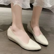 【baibeauty 白鳥麗子】MIT氣質素面皮革樂福楔型包鞋(尖頭鞋)