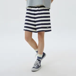 【GAP】女裝 Logo高腰鬆緊短褲-海軍藍條紋(660790)
