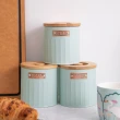 【KitchenCraft】茶葉咖啡糖密封罐3入 粉藍1L(保鮮罐 咖啡罐 收納罐 零食罐 儲物罐)