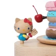 【小禮堂】Hello Kitty 木製旋轉擺動音樂鈴 - 甜甜圈款(平輸品)