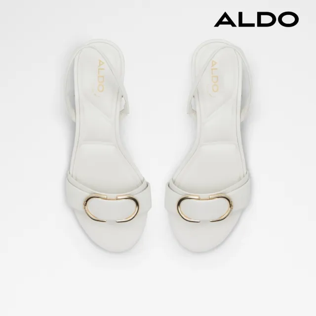 【ALDO】LUCILDA-優雅金飾涼跟鞋-女(白色)