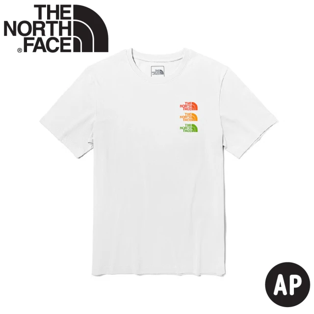 The North Face 男 排汗短T恤 AP《白》7QRF/LOGO印花圓領短袖T恤/運動衫(悠遊山水)