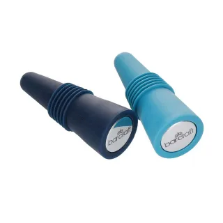 【BarCraft】矽膠酒瓶塞2入 藍 / 紅酒塞 葡萄酒塞