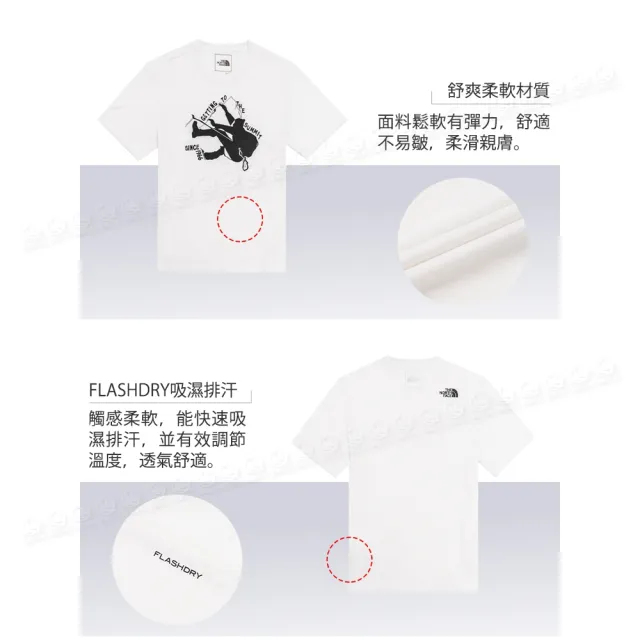 【The North Face】男 FALSHDRY快乾短袖T恤 AP《白》4UAK/吸濕排汗趣味印花短袖/運動衫(悠遊山水)