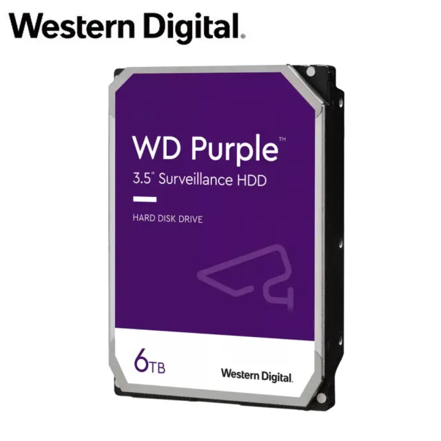 【WD 威騰】紫標 6TB 3.5吋 5040轉 256MB 監控型內接硬碟(WD64PURZ)