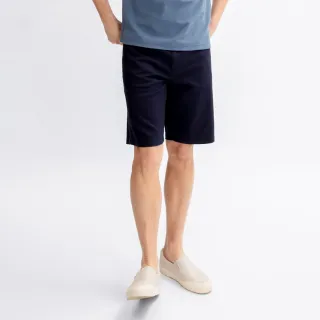 【Arnold Palmer 雨傘】男裝-COOLMAX斜紋五袋修身短褲(深藍色)