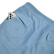 【ILEY 伊蕾】簡約仿牛仔車線蓋袋口袋A字裙(藍色；M-XL；1231082009)