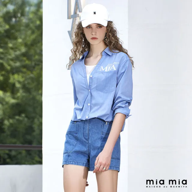 【mia mia】MIA標語開領襯衫