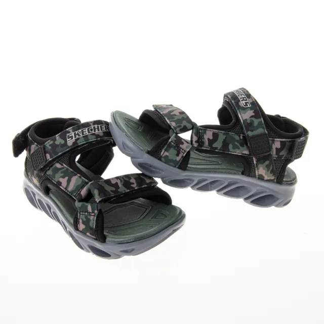 【SKECHERS】男童 涼鞋 拖鞋系列 HYPNO-SPLASH 閃燈涼鞋(400077LBKOL)