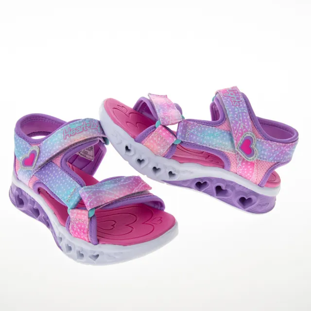 【SKECHERS】女童 涼鞋 拖鞋系列 閃燈鞋 FLUTTER HEARTS SANDAL(303105LPKMT)