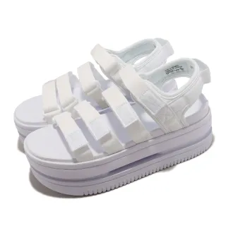 【NIKE 耐吉】涼鞋 Wmns Icon Classic Sandal 女鞋 白 厚底 增高 魔鬼氈 雙層 休閒鞋(DH0223-100)