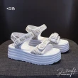 【J&H collection】新款一字布面厚底涼鞋(現+預  白色 / 黑色)