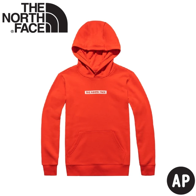 【The North Face】連帽大學T AP《紅》4UDK/帽T/休閒長袖上衣/印花連帽(悠遊山水)