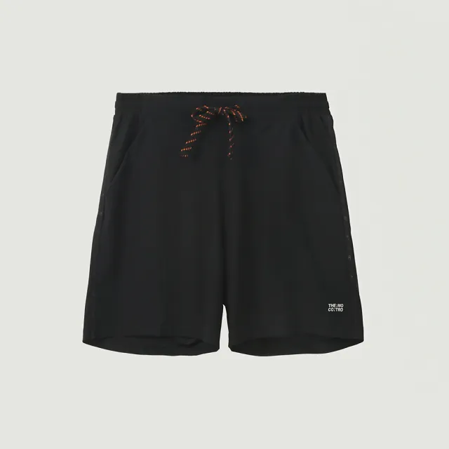 【Hang Ten】女裝-REGULAR FIT冰絲織帶外抽繩吸濕排汗涼感短褲(黑)