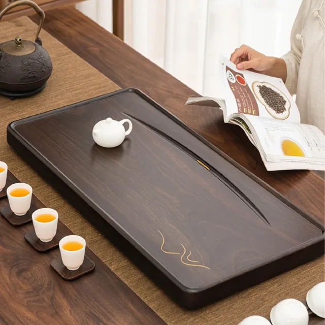 傳真雅器】黑檀木觀山月茶盤(茶具黑檀木茶盤泡茶盤竹茶盤茶盤托盤木