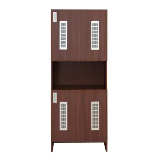 【IDEA】復古棕紅實木雙層收納透氣鞋櫃(置物鞋櫃)