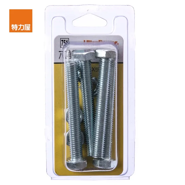 【特力屋】751 六角機械牙螺絲 附帽 M8X60mm 4組