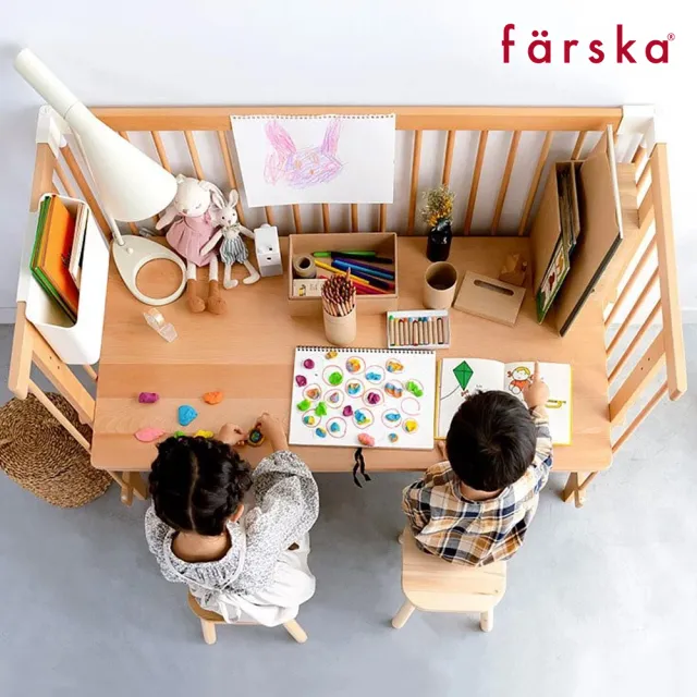 【Farska】童趣森林5合1嬰兒大床 Long(圍欄 兒童繪畫桌 成長椅 床中床 靠墊 日本 尿布台 多用途)