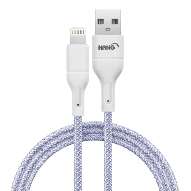 【HANG】R18 高密編織 iPhone Lightning USB 3.4A快充充電線100cm-3入