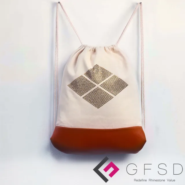 【GFSD璀璨水鑽精品】雙11 武田信玄-金鑽(戰國武將家徽抽繩束口後背包)