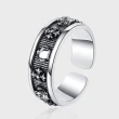 【Jpqueen】復古十字皇冠男女個性風開口可調整銀飾戒指(銀色)