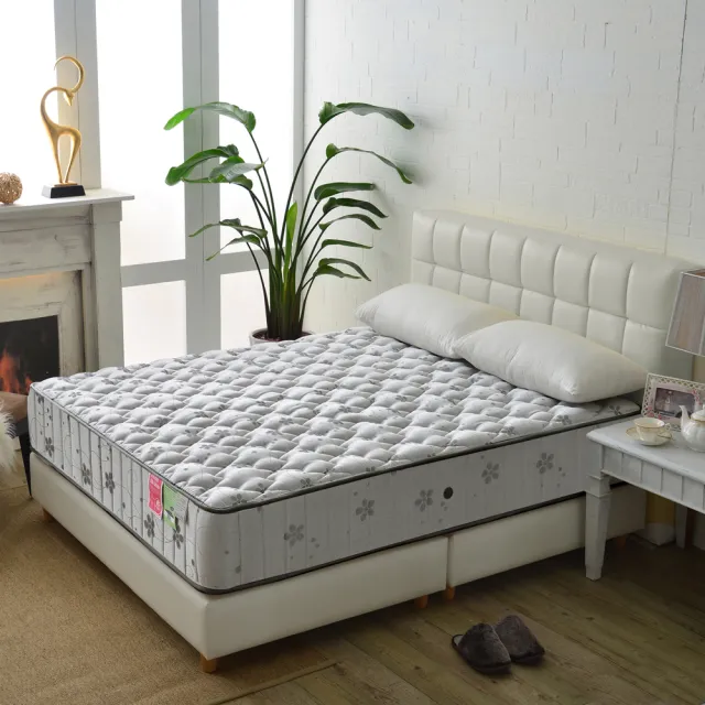 【睡芝寶】飯店級竹碳抗菌除臭防潑水硬式獨立筒床墊(雙人5尺-麵包型護腰床)