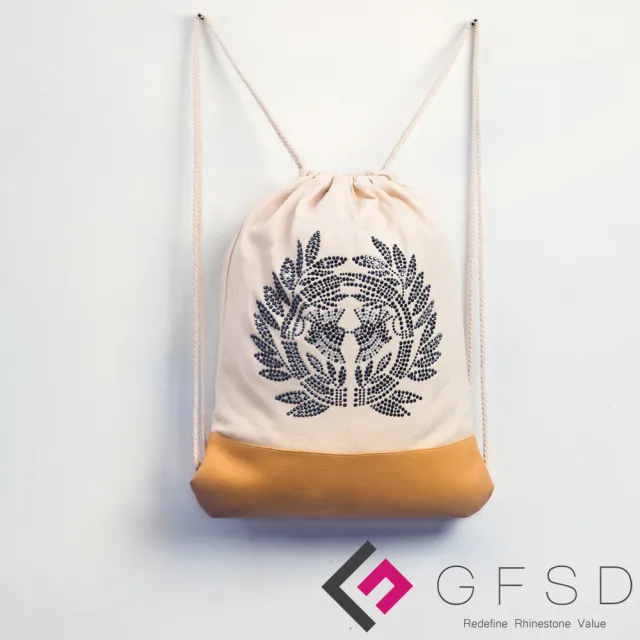 【GFSD璀璨水鑽精品】雙11 伊達政宗-礦黑(戰國武將家徽抽繩束口後背包)