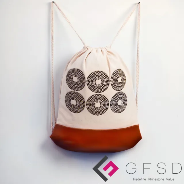 【GFSD璀璨水鑽精品】雙11 真田幸村-金鑽(戰國武將家徽抽繩束口後背包)