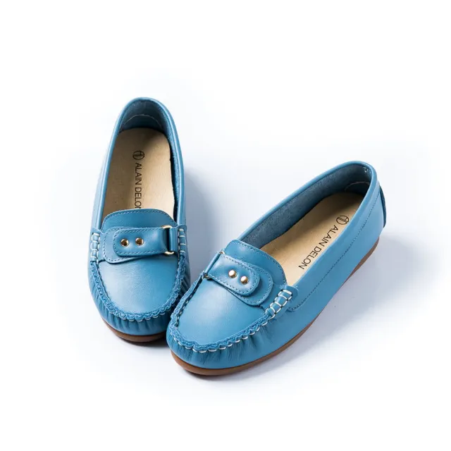 【ALAIN DELON】完美舒適百搭豆豆鞋W7524(2色 黃色 藍色)