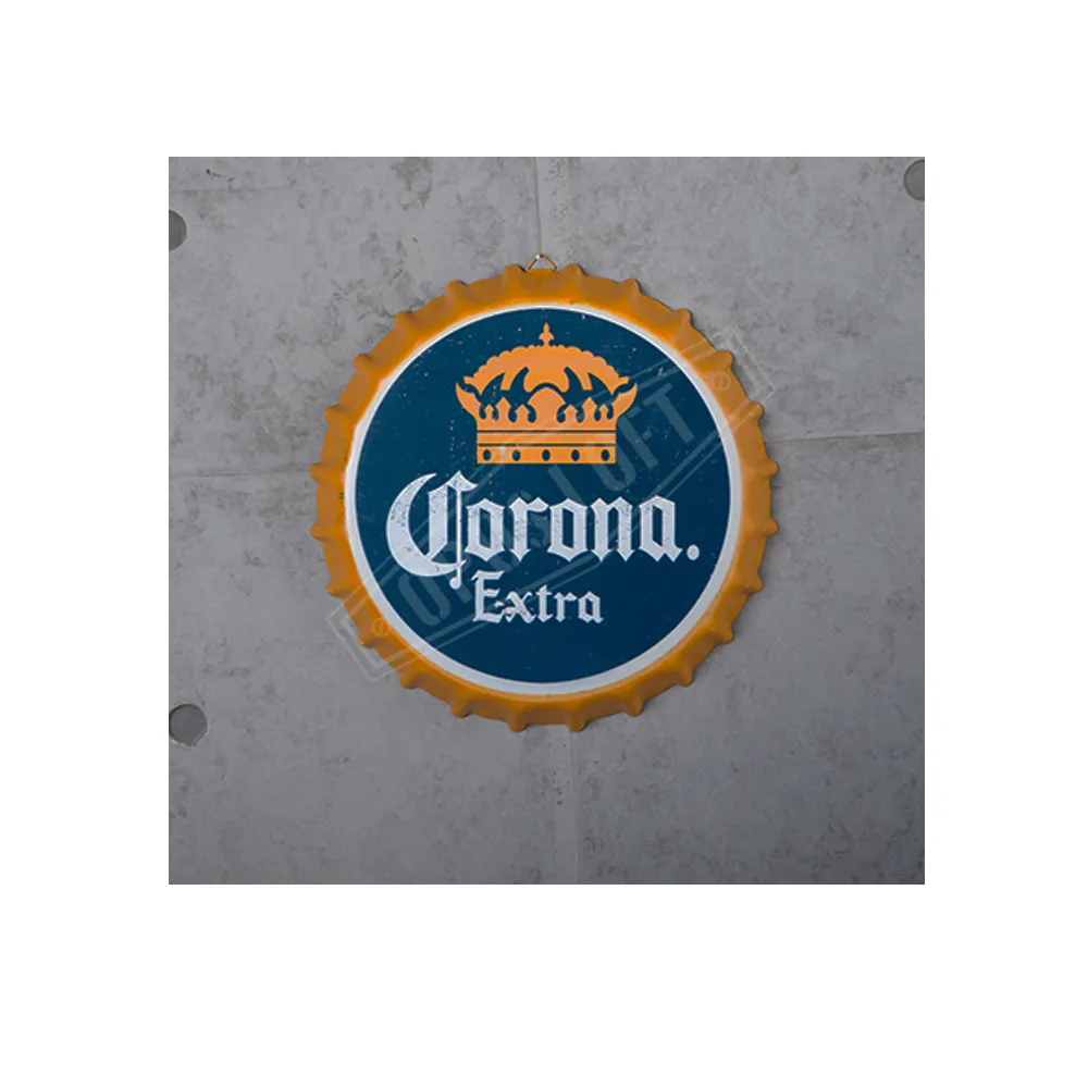 【OPUS LOFT純真年代】仿舊啤酒瓶蓋壁飾 立體牆飾鐵皮畫 居酒屋美式餐廳酒吧牆面裝飾掛畫(BC09 可樂娜)