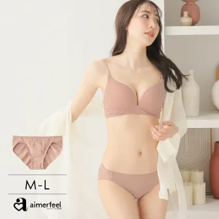 【aimerfeel】彈性羅紋三角內褲-粉撲桃色(1700121-PI11)