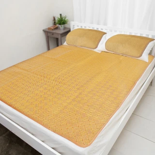 【凱蕾絲帝】雙人特大7尺涼蓆三件組 一蓆二枕-軟床專用透氣紙纖(台灣製造)