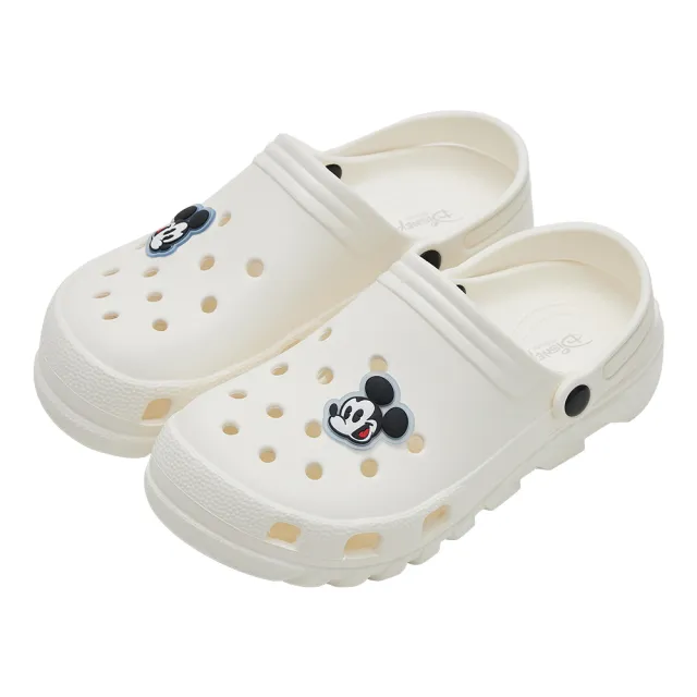 【Disney 迪士尼】迪士尼親子鞋 米奇 立體造型防水洞洞涼鞋-白-大人款(MIT台灣在地工廠製造)