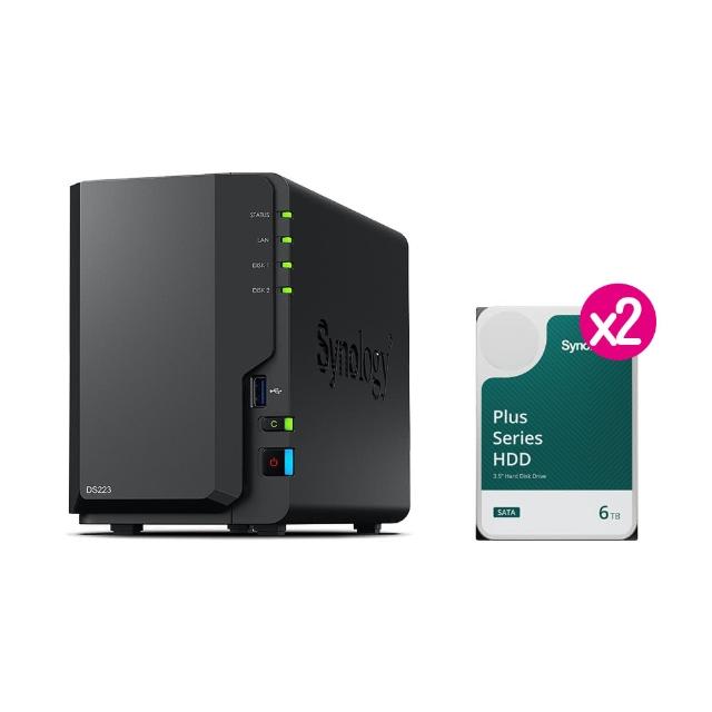 【Synology 群暉科技】搭 6TB x2  ★ DS223 2Bay NAS 網路儲存伺服器(HAT3300)